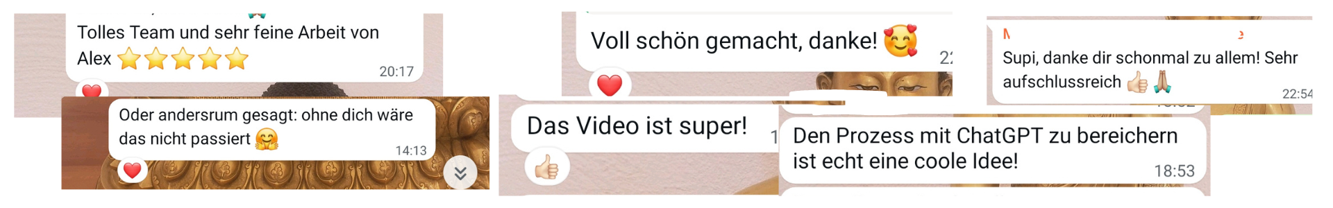 Testimonial Screenshots